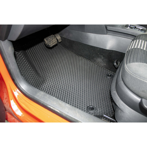 Фото - Килимки ворсові в салон авто EVAtech Premium для Volkswagen Polo (IV) 3-doors 2001-2009 4 покоління Htb EU чорний кант (VW12025AD2TL4VPB)