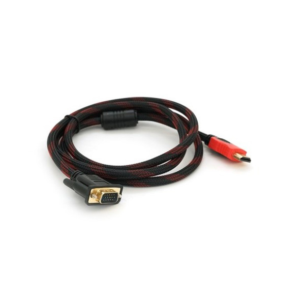 Фото - Кабель HDMI Voltronic HDMI-VGA 1.5m 2 ferrit Black/RED (раб. только с конвертором) (YT-HDMI(M)-VGA (M)-1.5)