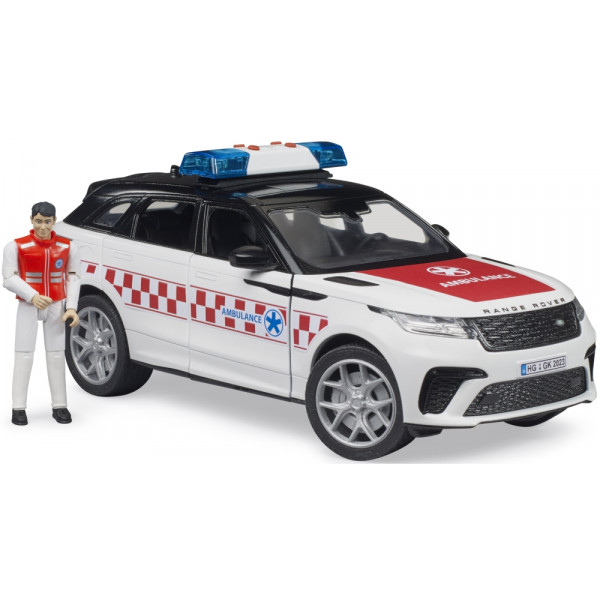 Фото - Наземна спецтехніка BRUDER швидкої допомоги Range Rover Velar з фігуркою (02885)