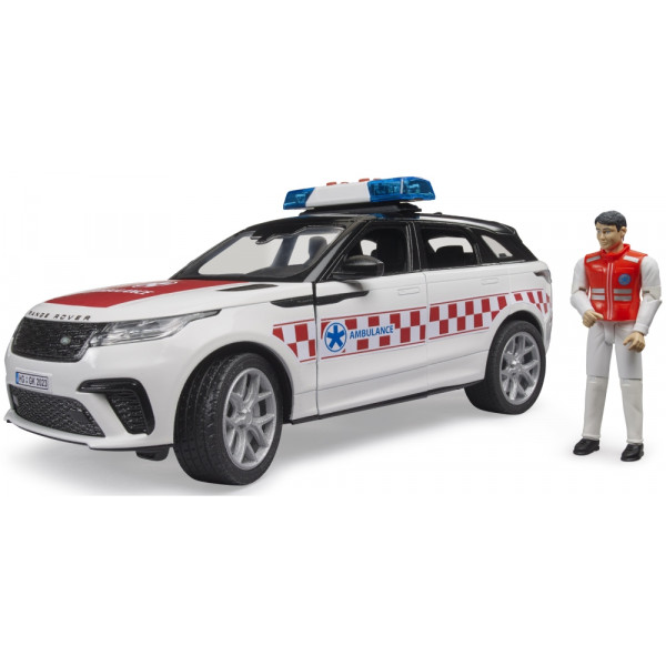 Фото - Наземна спецтехніка BRUDER швидкої допомоги Range Rover Velar з фігуркою (02885)