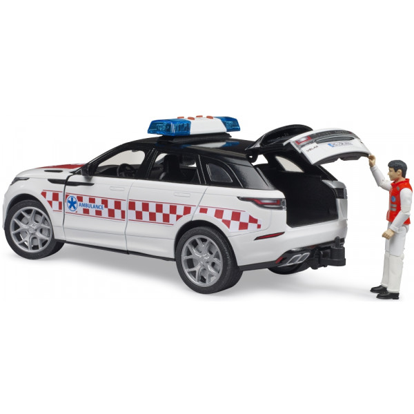 Фото - Наземна спецтехніка BRUDER швидкої допомоги Range Rover Velar з фігуркою (02885)