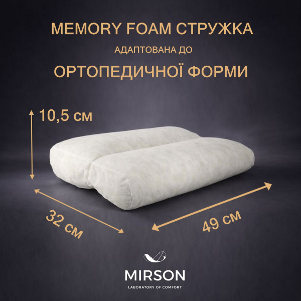 Фото - Подушка ортопедична MirSon №4120 Noble Stripe Сarmela 49х32х10.5 см (2200006423348)