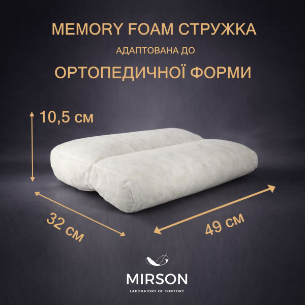 Фото - Подушка ортопедическая MirSon №4118 Noble Stripe Blue Sea 49х32х10.5 см (2200006423324)