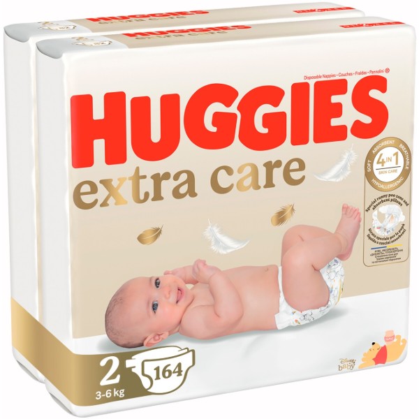 Фото - Одноразові підгузки Huggies Extra Care Розмір 2 (3-6 кг), M-Pack 164 шт. (5029053549637)
