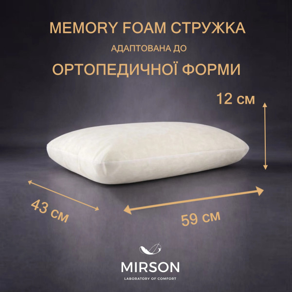 Фото - Подушка ортопедическая MirSon №4081 Satin Stripe 30-0017 Green MEN (2200006422938)