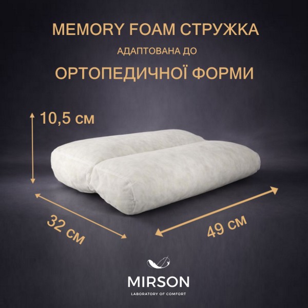 Фото - Подушка ортопедична MirSon №4145 Delicate Satin 3820 Calypso 49х32х10.5 см (2200006423591)