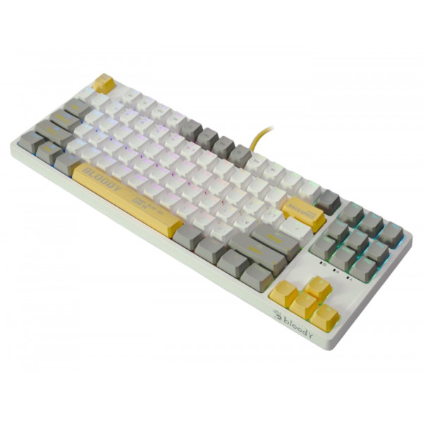 Фото - Клавиатура проводная игровая Bloody S87 (Energy White)