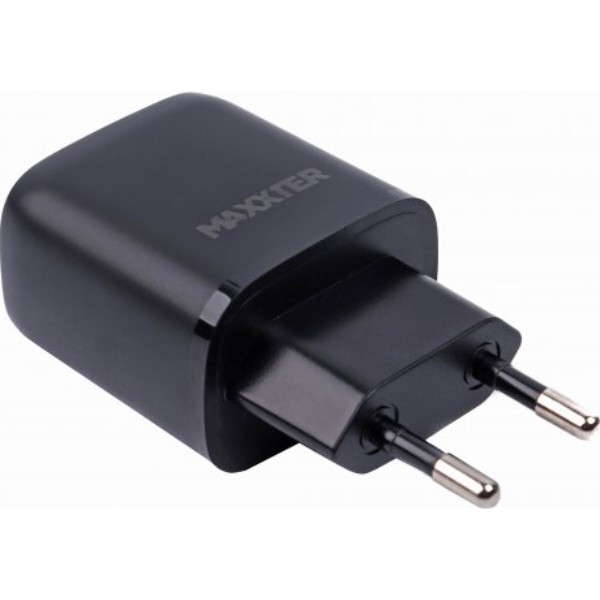 Фото - Сетевое зарядное устройство Maxxter 1 USB-A + 1 Type-C + Кабель Type-C to Type-C PD 18W + QC 18W (WC-QCPD-CtC-01)