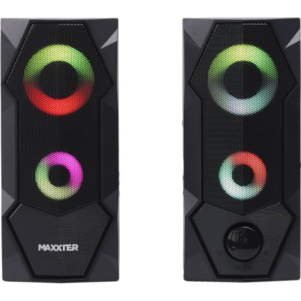 Фото - Компьютерная акустика компактная 2.0 Maxxter CSP-U002RGB Black