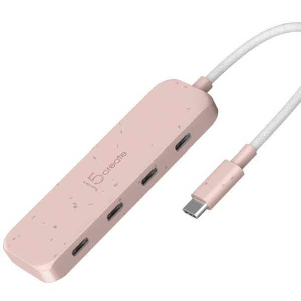 Фото - Хаб USB J5create USB 3.2 USB-С 4 USB-С Earth Rose (JCH345ER-N)
