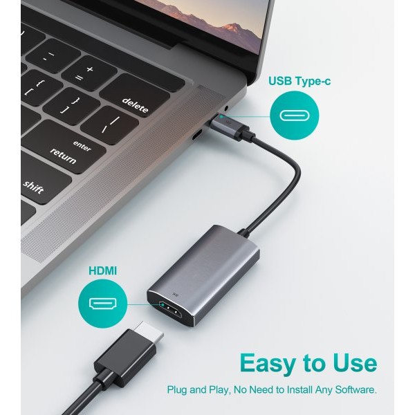 Фото - Хаб USB Choetech USB-C на HDMI (HUB-H16-GY)