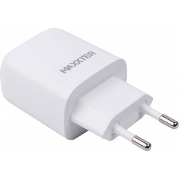 Фото - Уцінка - Мережевий зарядний пристрій Maxxter 1 USB-C + Кабель Type-C to Lighting Power Delivery 20W (WC-PD-CtL-01) #