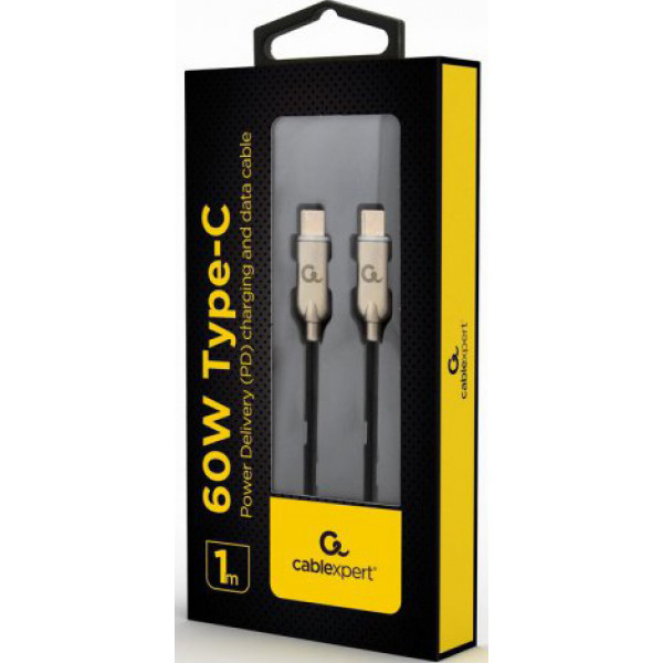 Фото - Кабель Cablexpert USB 2.0 Power Delivery (PD) 6 Type-C 1m Premium (CC-USB2PD60-CMCM-1M)