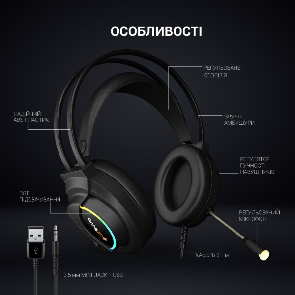 Фото - Гарнітура дротова ігрова GamePro Nitro (HS565)
