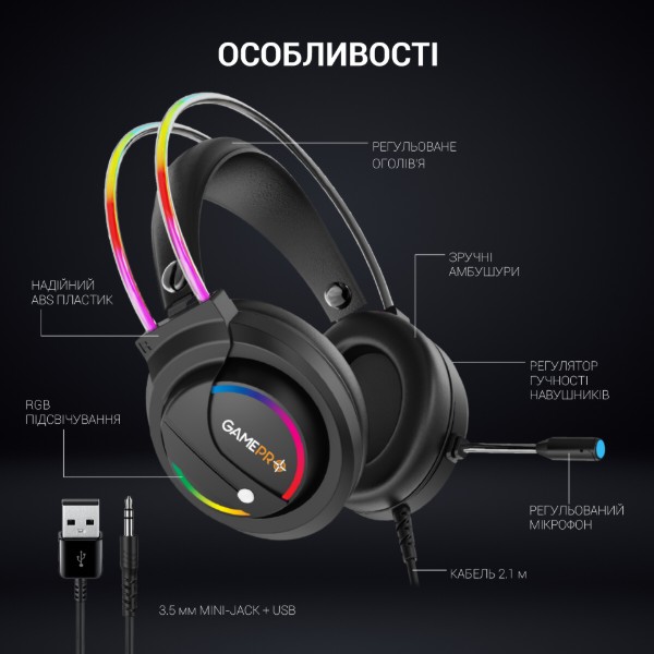 Фото - Гарнитура проводная игровая GamePro HS733