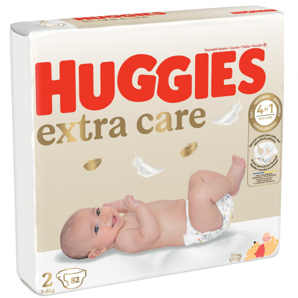 Фото - Одноразові підгузки Huggies Extra Care Розмір 2 (3-6 кг), 82 шт. (5029053578088)