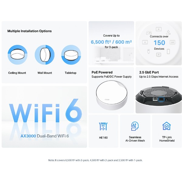 Фото - MESH система WiFi6 TP-Link Deco X50-PoE (3-pack)