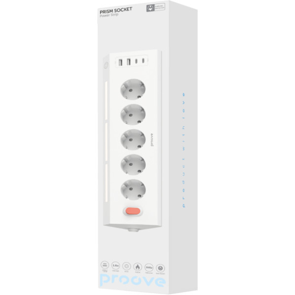 Фото - Мережевий фільтр Proove Socket (5xAC + 2xType-C + 2xUSB) 1.6m White (PSPS25002202)