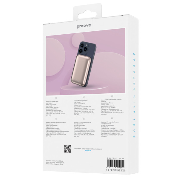 Фото - Батарея мобільна Proove Vibe Energy 20W 10000mAh Pink (PBVE20020018)