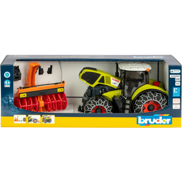 Фото - Наземная строительная техника BRUDER Трактор Claas Axion 950 для уборки снега (03017)