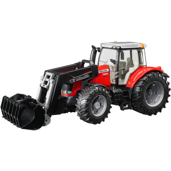 Фото - Наземная строительная техника BRUDER Трактор Massey Ferguson 7624 с передним погрузчиком  (03047)