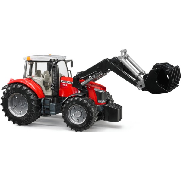 Фото - Наземная строительная техника BRUDER Трактор Massey Ferguson 7624 с передним погрузчиком  (03047)