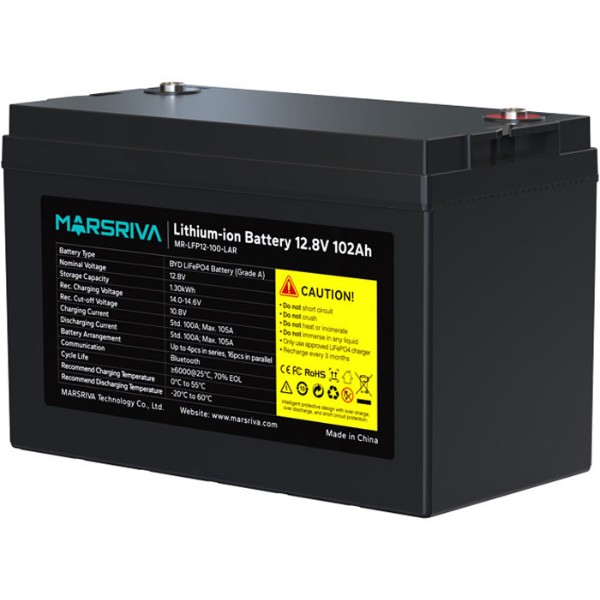 Фото - Аккумулятор для ИБП Marsriva LiFePO4, 12,8 V/100Ah (MR-LFP12-100-LAR V3)