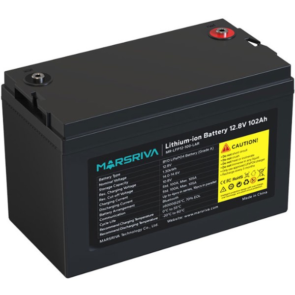 Фото - Аккумулятор для ИБП Marsriva LiFePO4, 12,8 V/100Ah (MR-LFP12-100-LAR V3)