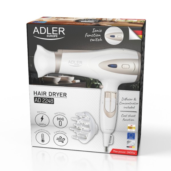 Фото - Фен Adler AD 2248 White Champagne