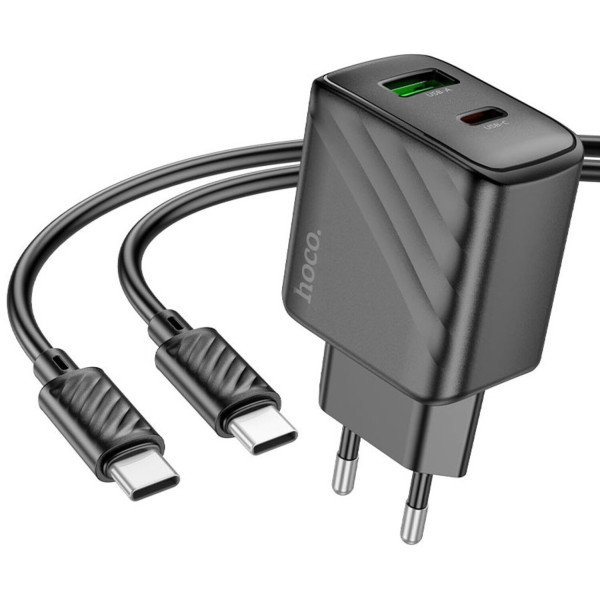 Фото - Мережевий зарядний пристрій HOCO CS23A PD30W+QC3.0 Type-C (EU) Black (6942007609968)