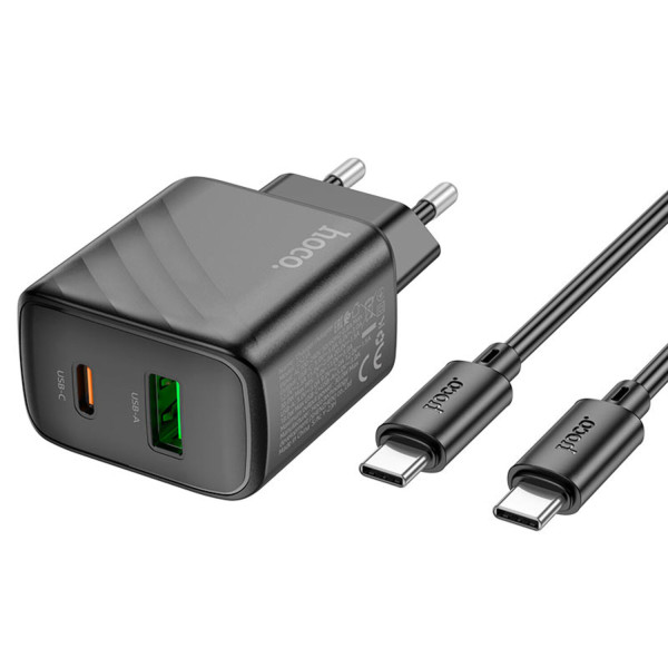 Фото - Мережевий зарядний пристрій HOCO CS23A PD30W+QC3.0 Type-C (EU) Black (6942007609968)