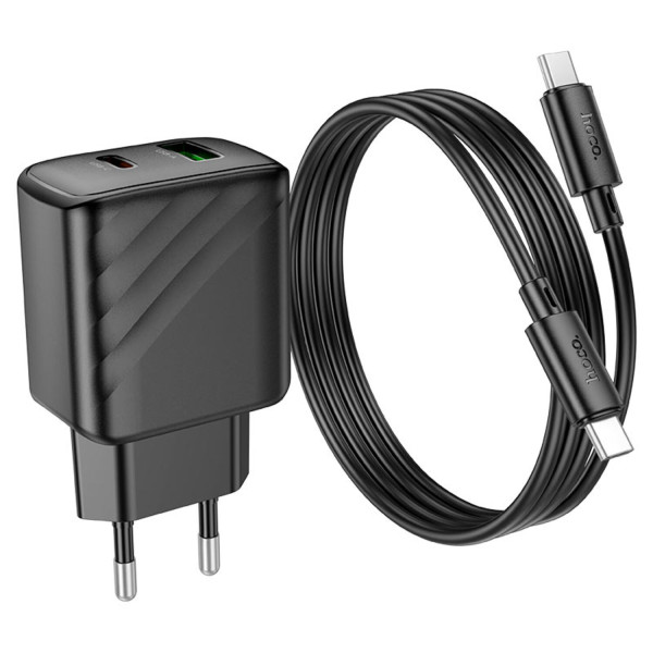 Фото - Мережевий зарядний пристрій HOCO CS23A PD30W+QC3.0 Type-C (EU) Black (6942007609968)