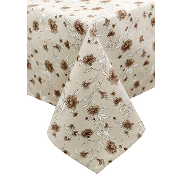 Фото - Скатертина прямокутна Прованс Квіти коричневі 136х180 см (031570) Фото - Скатертина прямокутна Прованс Квіти коричневі 136х180 см (031570)
