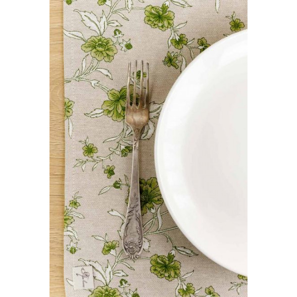 Фото - Серветка для сервірування Прованс Цветы зеленые 35х45 см (031522)