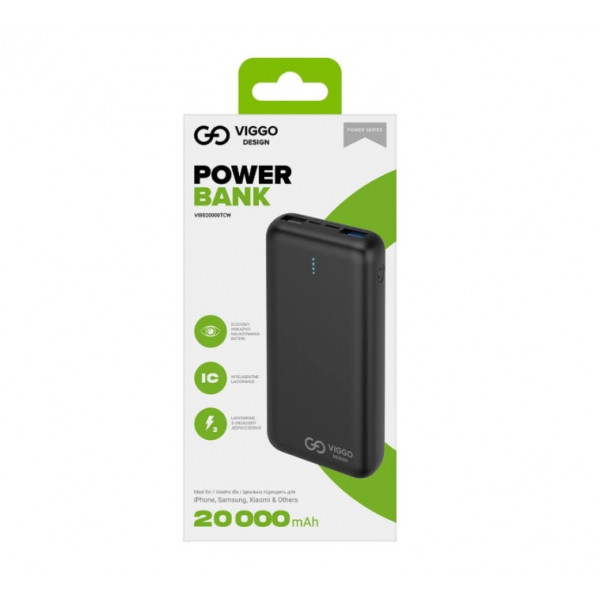 Фото - Батарея мобільна VIGGO POWER BANK PREMIUM 20000 mAh USB-C 20W Black (32758)