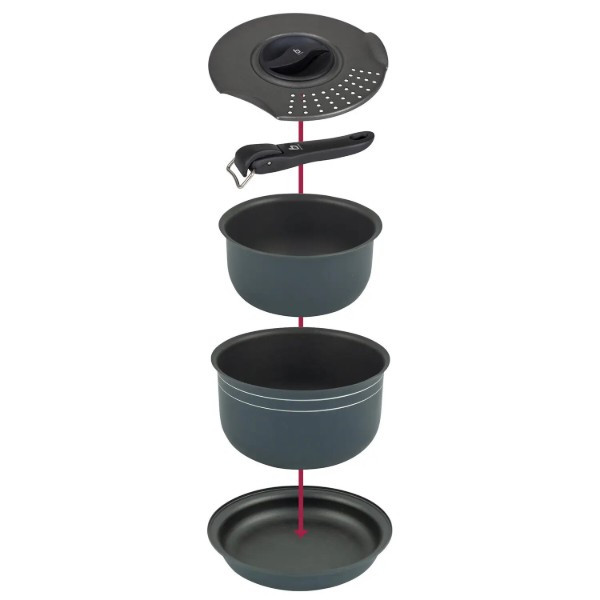 Фото - Набір посуду туристичний Bo-camp Trekking 5 Pieces Anthracite (2300351)