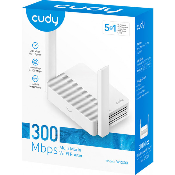 Фото - Маршрутизатор интернет WiFi4 Cudy WR300 (73-00548)