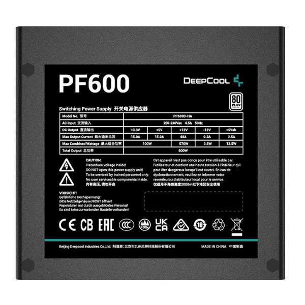 Фото - Блок живлення для ПК Deepcool 600W PF600 (R-PF600D-HA0B-EU)