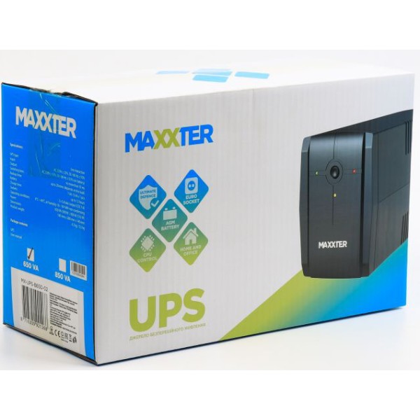 Фото - Источник бесперебойного питания Maxxter MX-UPS-B650-02