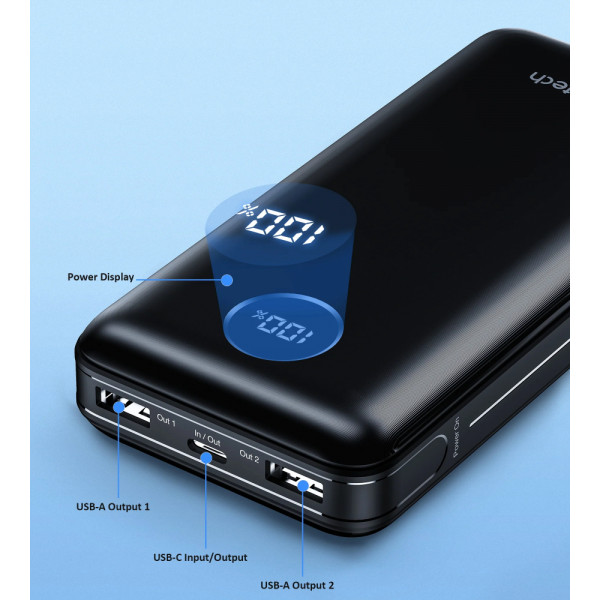 Фото - Батарея мобильная Choetech 20000mAh 45W Black (B653-BK)