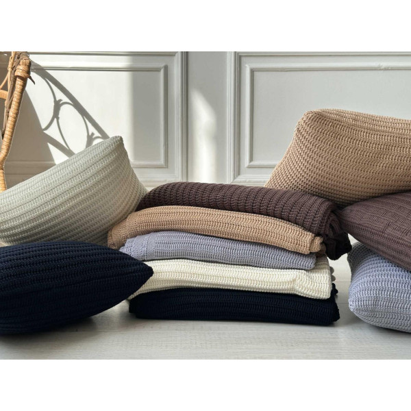 Фото - Плед односпальний Прованс Cotton сірий 120х200 см (039529)