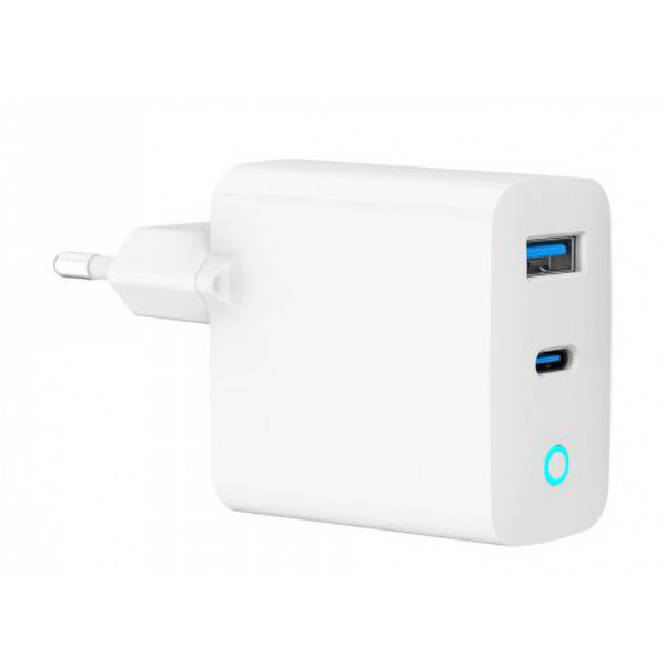 Фото - Мережевий зарядний пристрій Gembird 1 USB-A + 1 Type-C (TA-UC-PDQC45L-W-01)