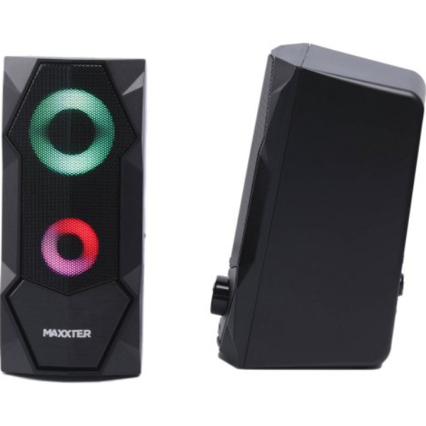 Фото - Компьютерная акустика компактная 2.0 Maxxter CSP-U002RGB Black