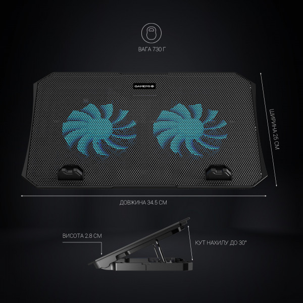 Фото - Уцінка - Підставка під ноутбук охолоджуюча GamePro CP413