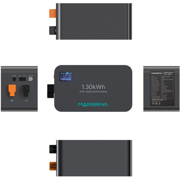 Фото - Аккумулятор для ИБП Marsriva LiFePO4, 12.8V/102Ah , 1.30kWh (MR-LFP12-100-WMD)
