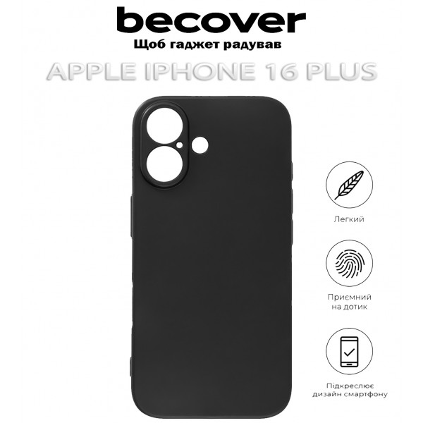 Фото - Чохол для смартфону BeCover for Apple iPhone 16 Plus Black (712276)