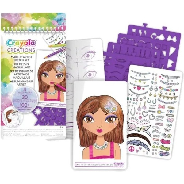 Фото - Набор для творчества микс Crayola ''Юный визажист'' маленький, с наклейками и трафаретами, 30 стр. (04-1055)