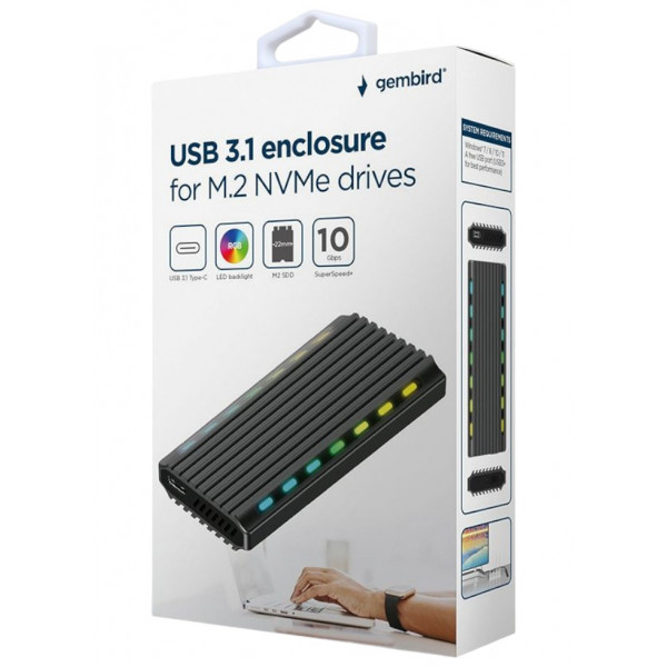 Фото - Зовнішній карман Gembird M.2 (NVMe&NGFF) USB 3.1 Black (EE2280-U3C-03)