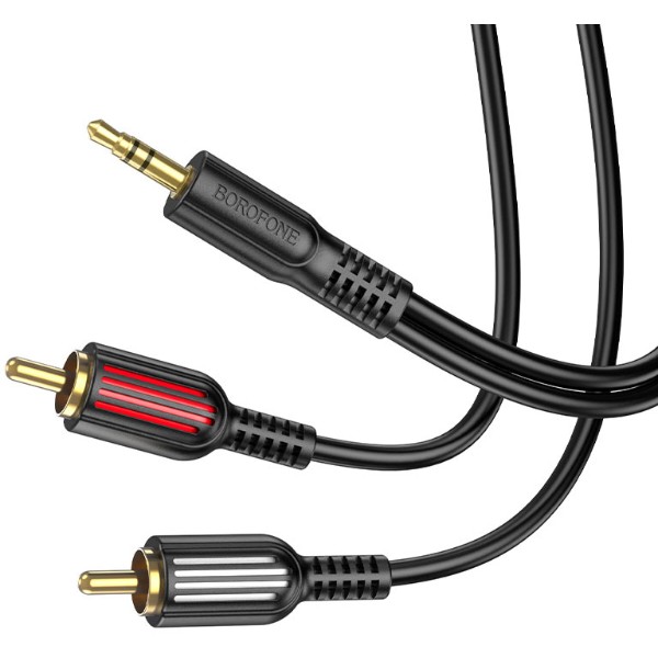 Фото - Кабель 3.5 мм - 3.5 мм BOROFONE BL11 3.5mm to double RCA Black (6974443382204)
