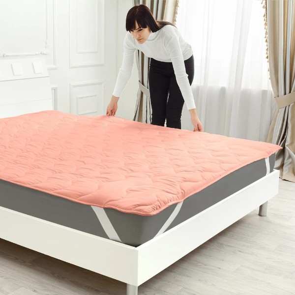 Фото - Наматрасник MirSon №1759 Eco Light Coral Cotton 150x200 см (2200003711677)